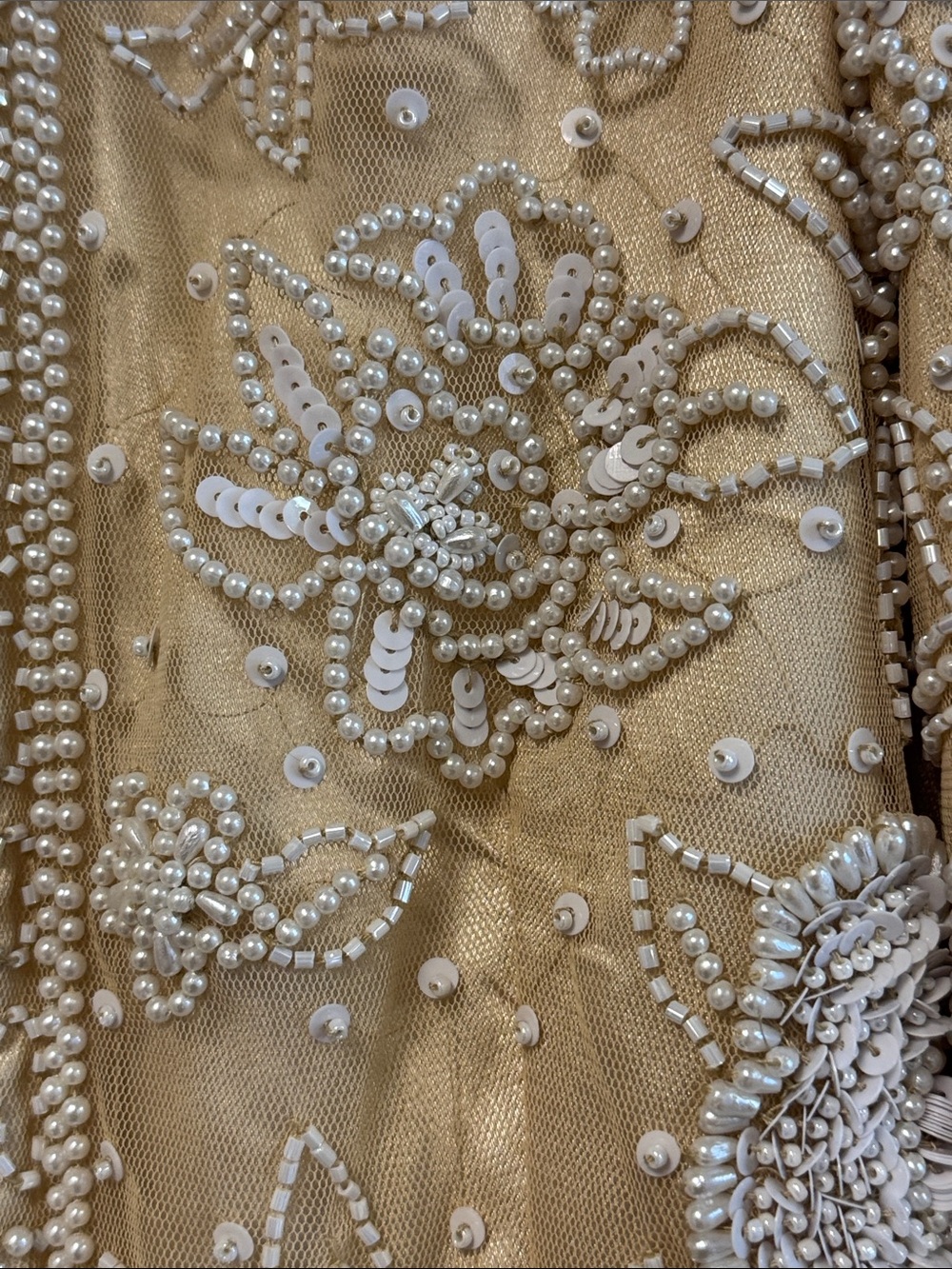 Gorgeous Together Champagne Beaded Floral Embellished Jacket Sz 6 - Picture 6 of 7